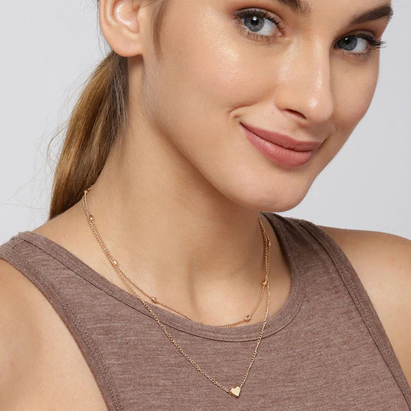 Youbella Layered Heart Necklace