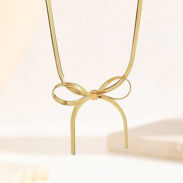 Delicate Gold Bow Necklace