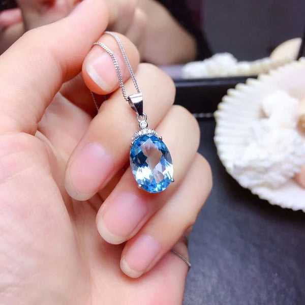 American Blue Diamond Necklace