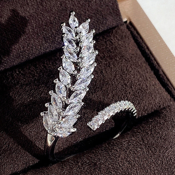 Cubic Zirconia Feather Ring