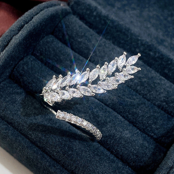 Cubic Zirconia Feather Ring