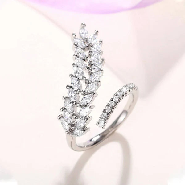 Cubic Zirconia Feather Ring