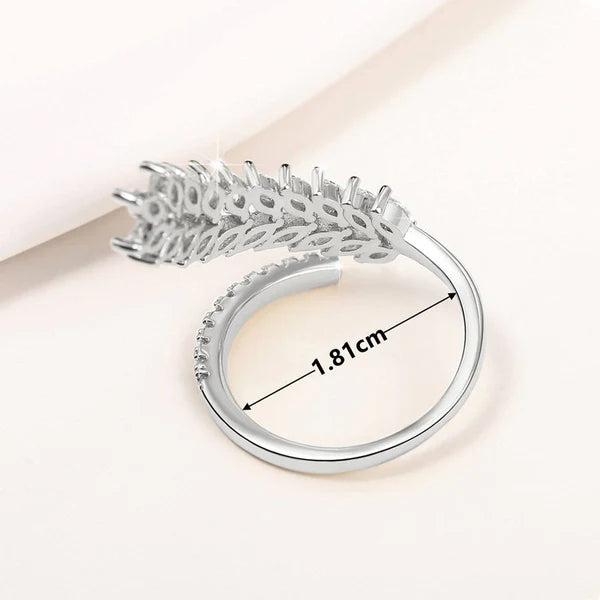 Cubic Zirconia Feather Ring