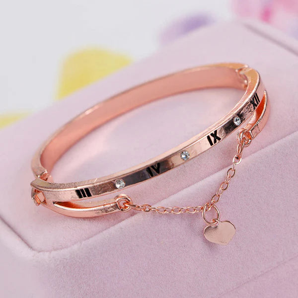 Rose Gold Roman Bangle