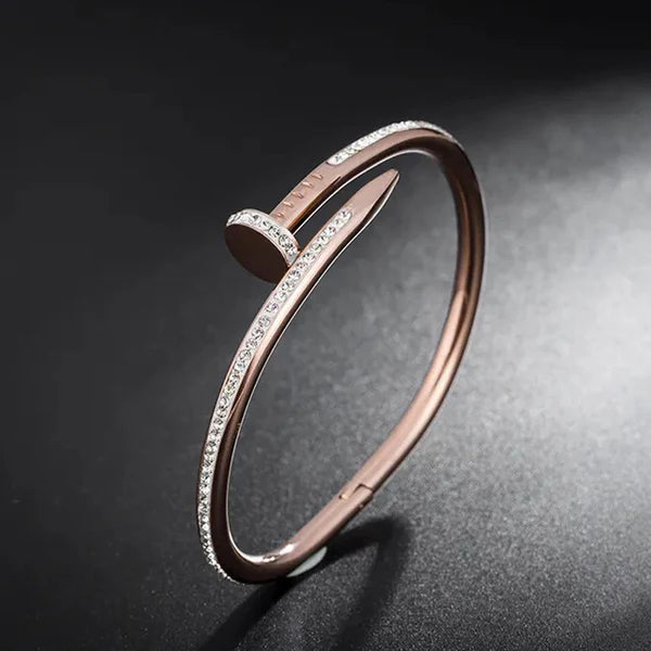 Crystal Rose Gold Nail Bracelet