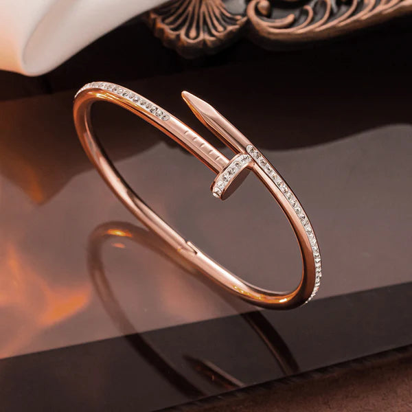 Crystal Rose Gold Nail Bracelet