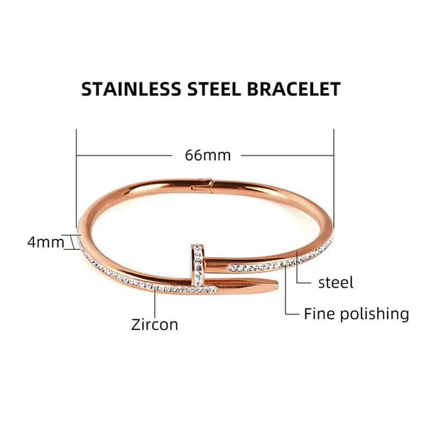 Crystal Rose Gold Nail Bracelet
