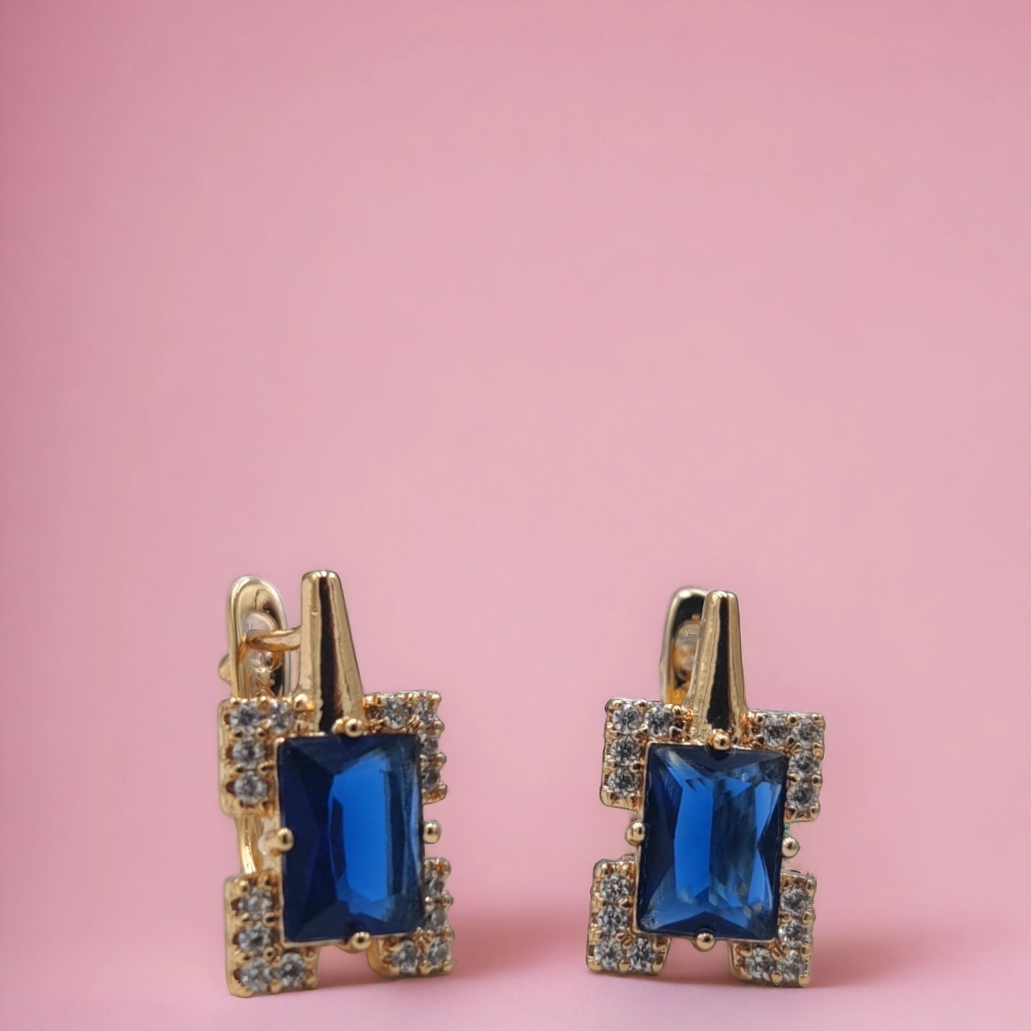 Blue Crystal Stud Earring