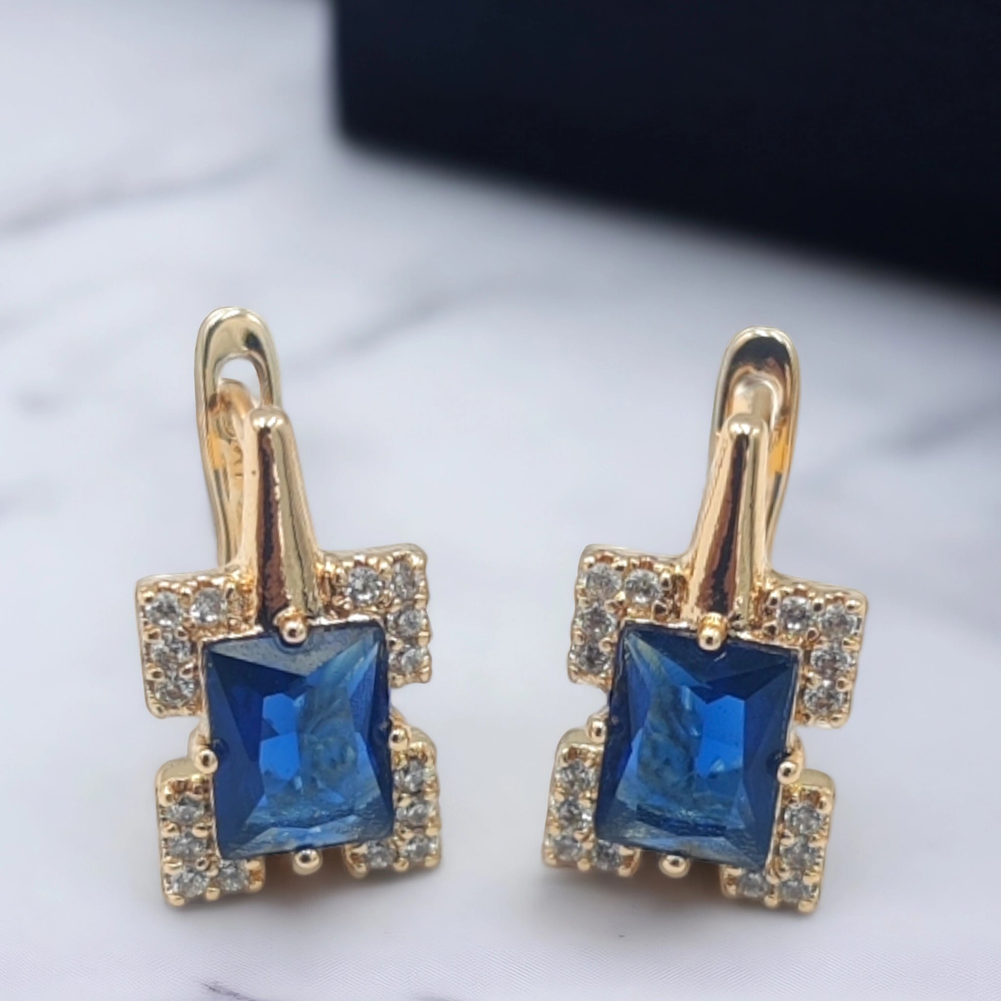 Blue Crystal Stud Earring