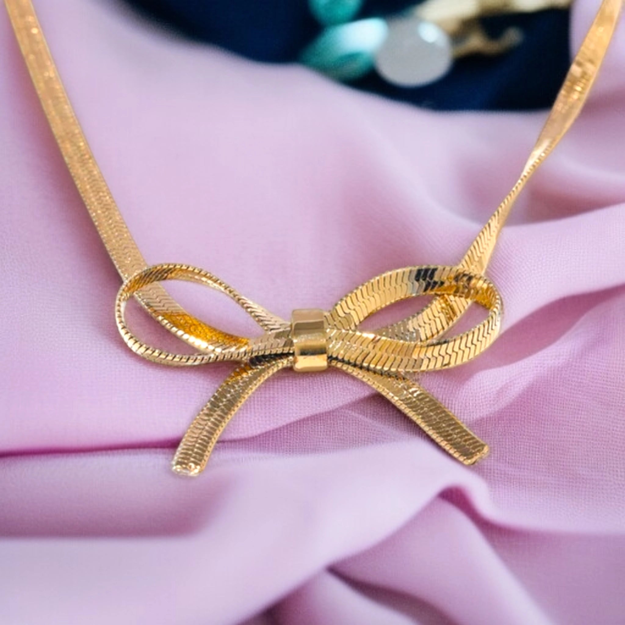 Delicate Gold Bow Necklace