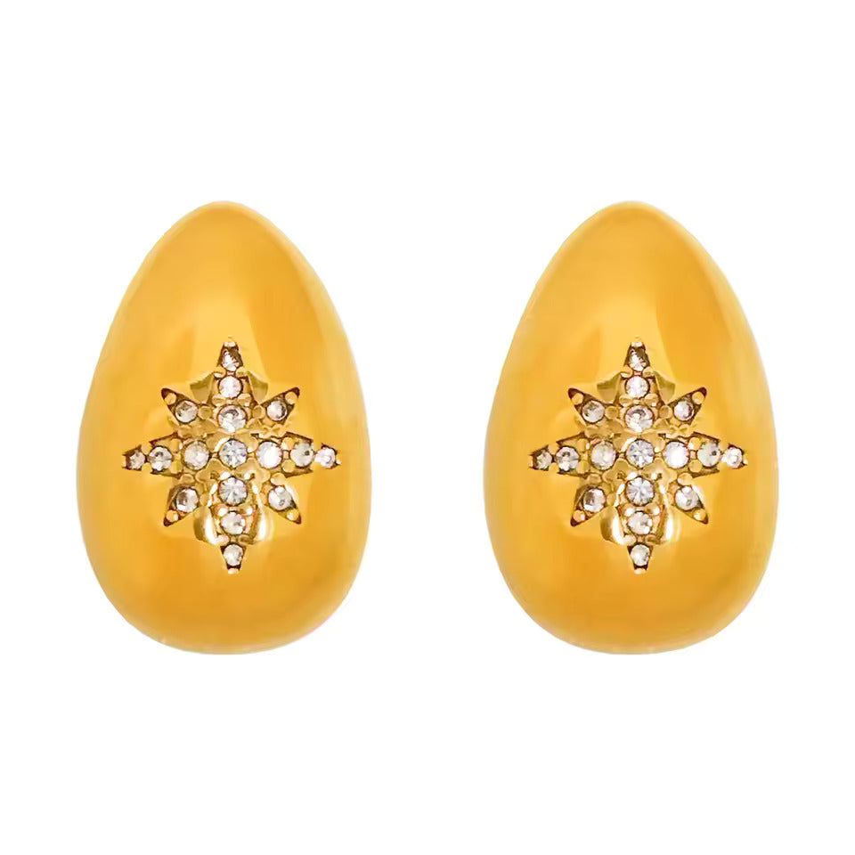 Domed Crystal Earrings