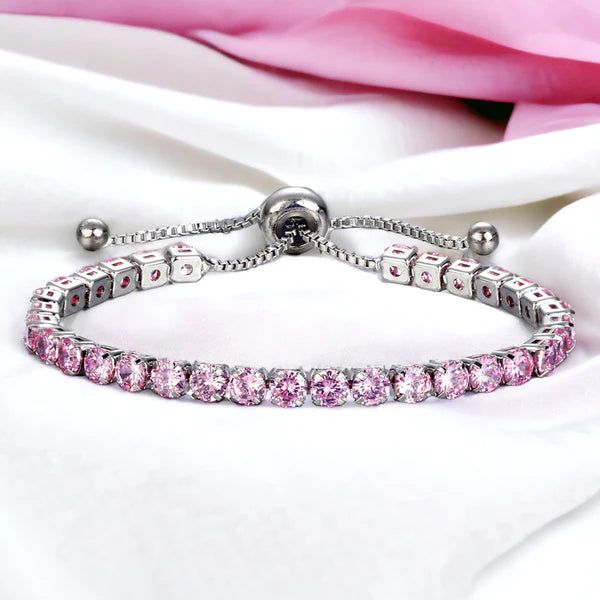 Zirconia Pink Tennis Bracelet