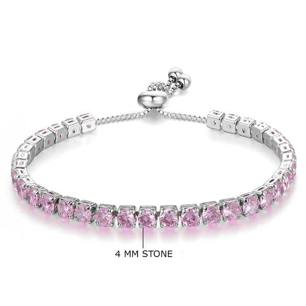 Zirconia Pink Tennis Bracelet