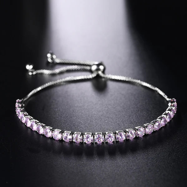 Zirconia Pink Tennis Bracelet
