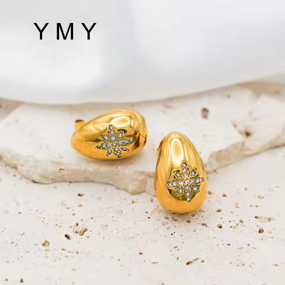 Domed Crystal Earrings