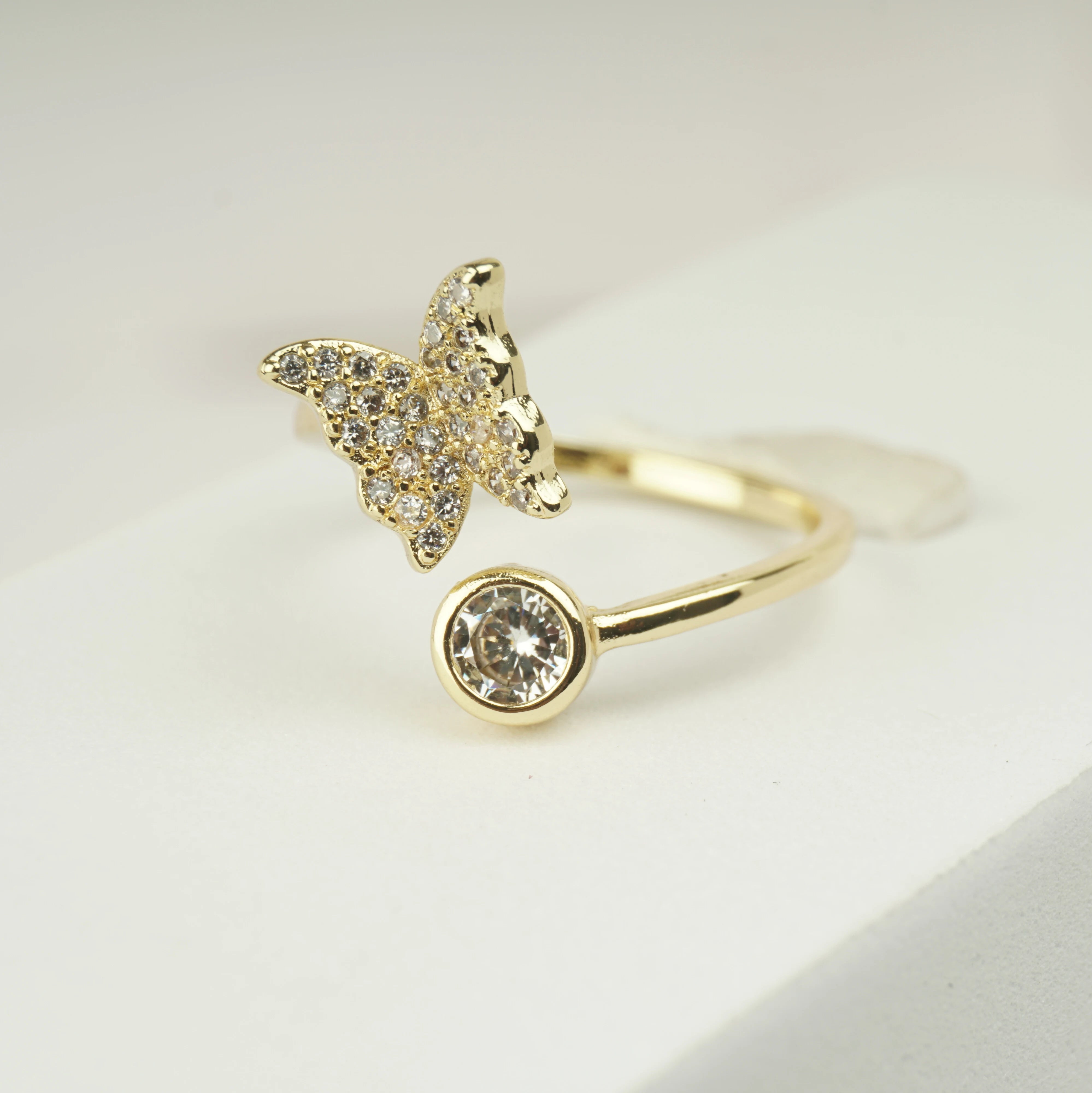Crystal Butterfly Ring