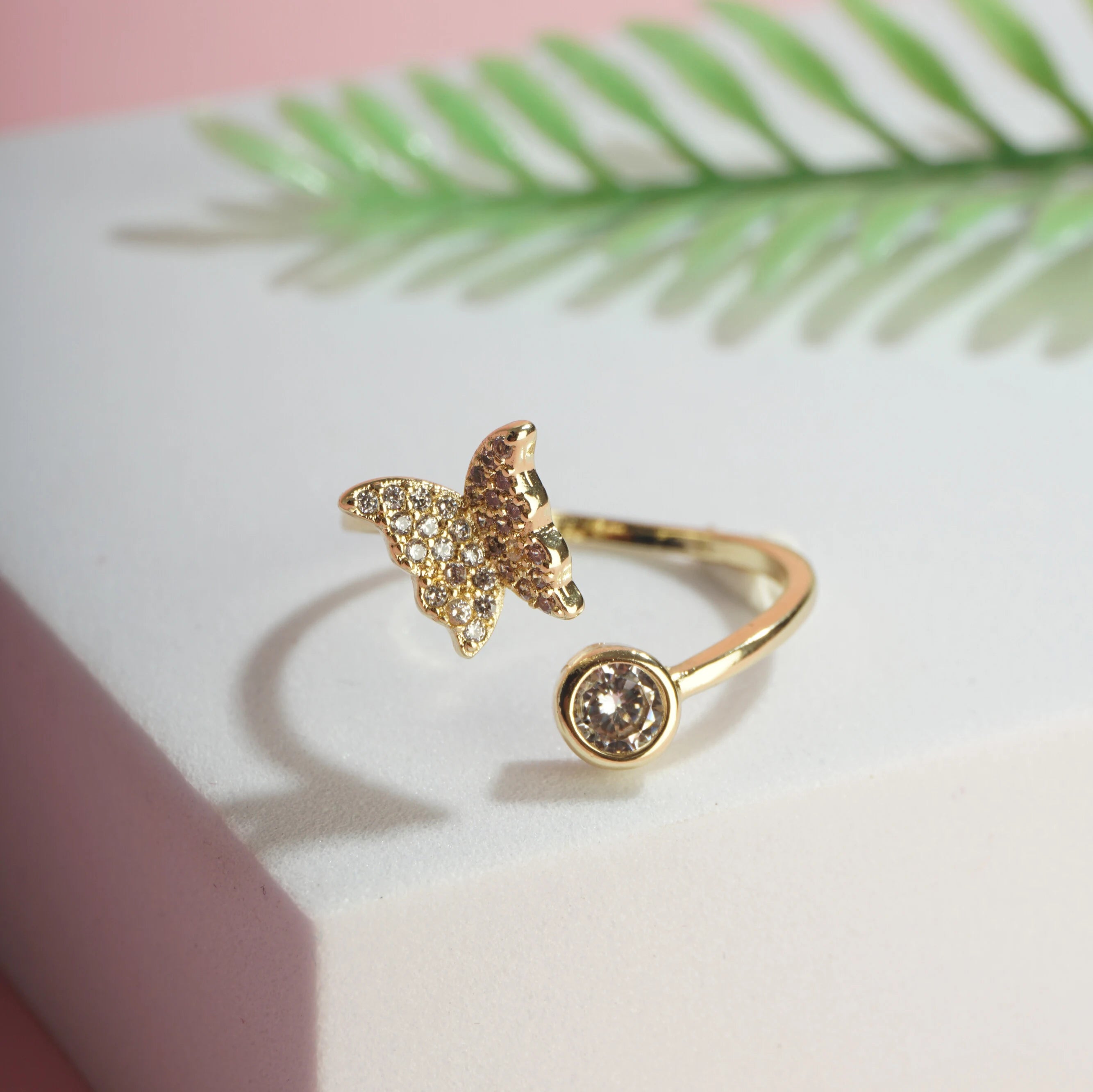 Crystal Butterfly Ring