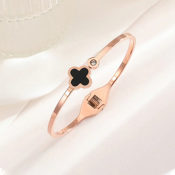Midnight Clover Charm Bracelet
