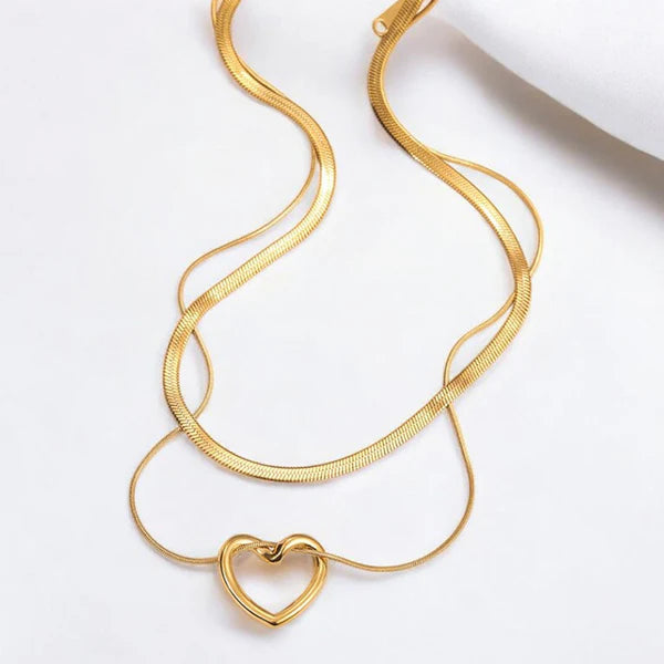 Heart Themed Layered Necklace
