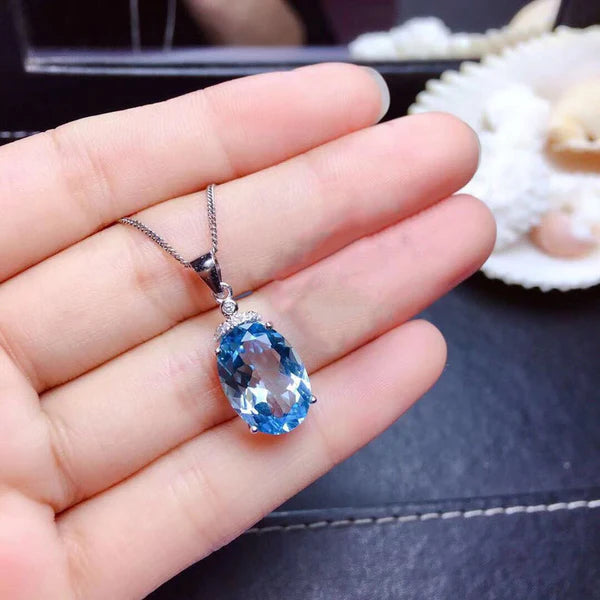 American Blue Diamond  Necklace