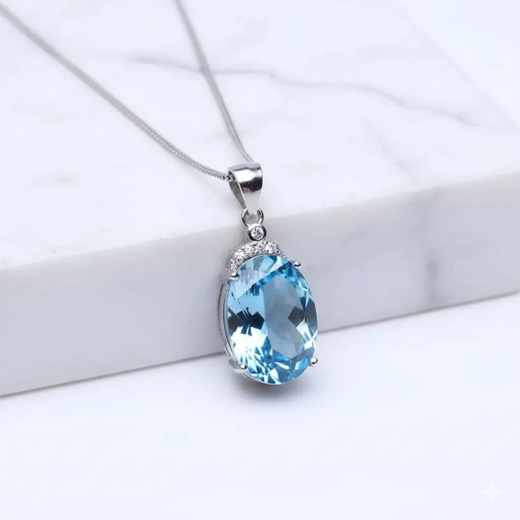 American Blue Diamond  Necklace