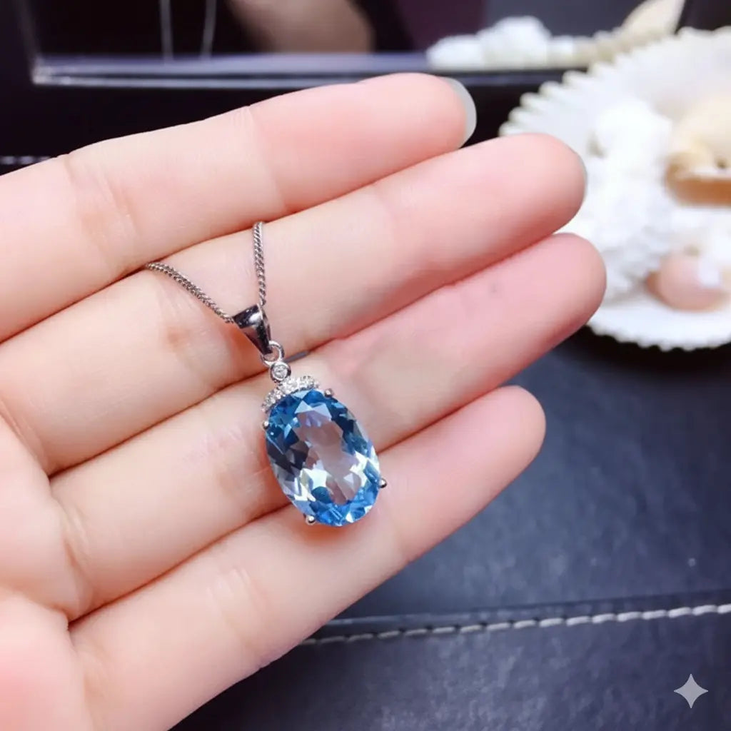 American Blue Diamond  Necklace