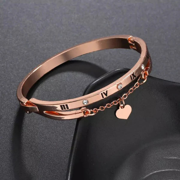 Rose Gold Roman Bangle