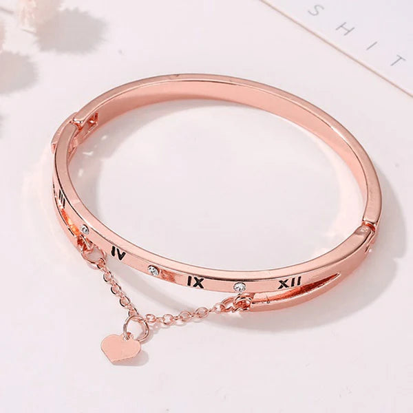 Rose Gold Roman Bangle