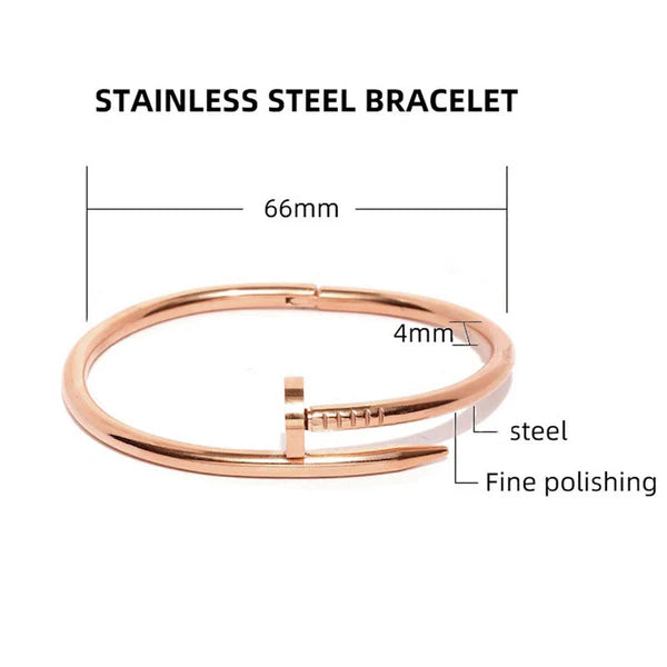 Sleek Rose Gold Nail Bracelet