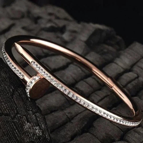 Crystal Rose Gold Nail Bracelet